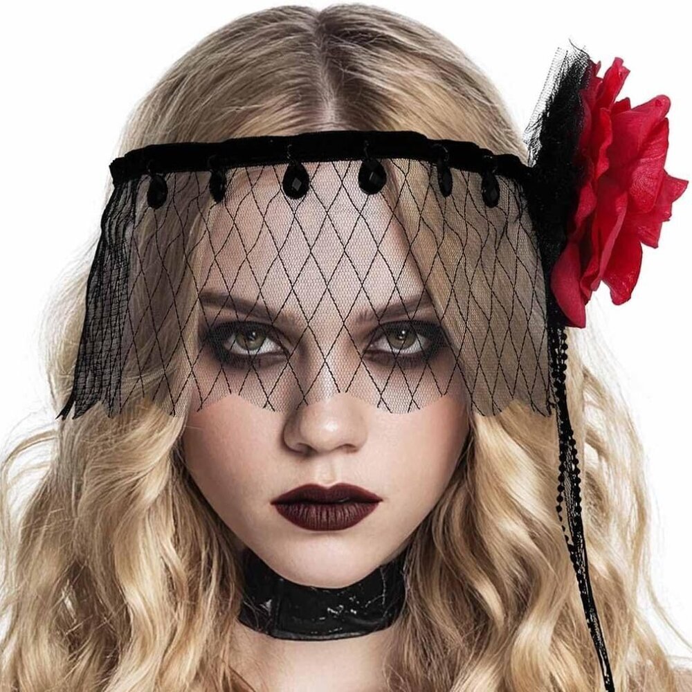 Gothic Flower Headband Women Girls Halloween Costume Accessories